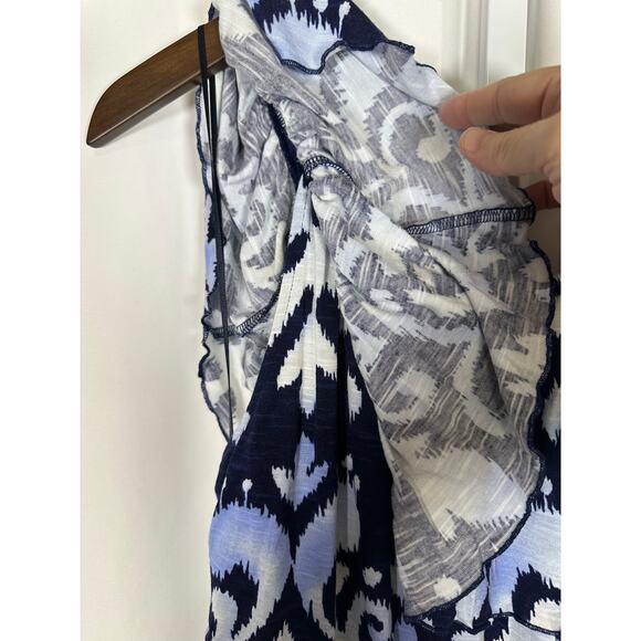 INC International Concepts‎ Off the Shoulder Ruffle Blue Ikat Maxi Dress Sz S - Picture 5 of 14